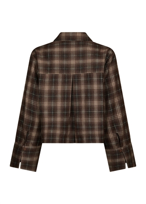 Jaylin flannel check skjorte Dark Taupe Neo Noir